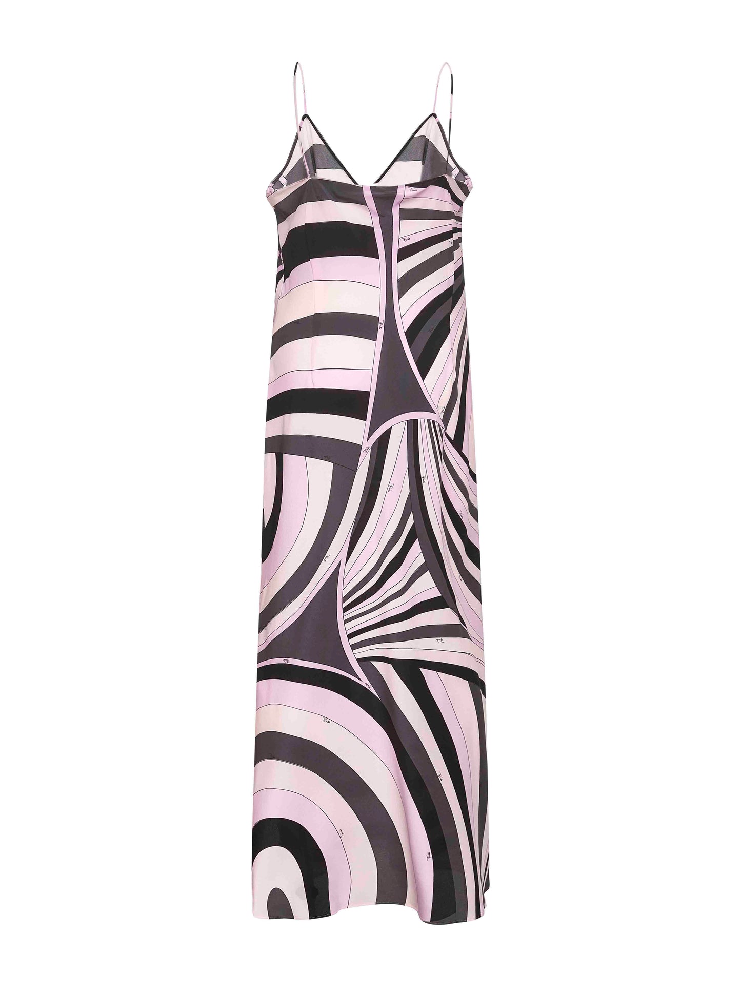 Iride print silk lingerie long dress