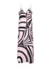 Iride print silk lingerie long dress