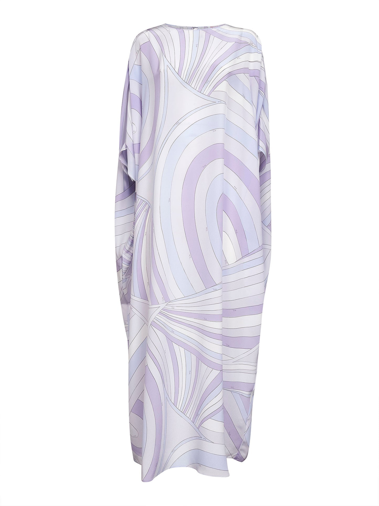 Lavender Iride print silk twill long kaftan