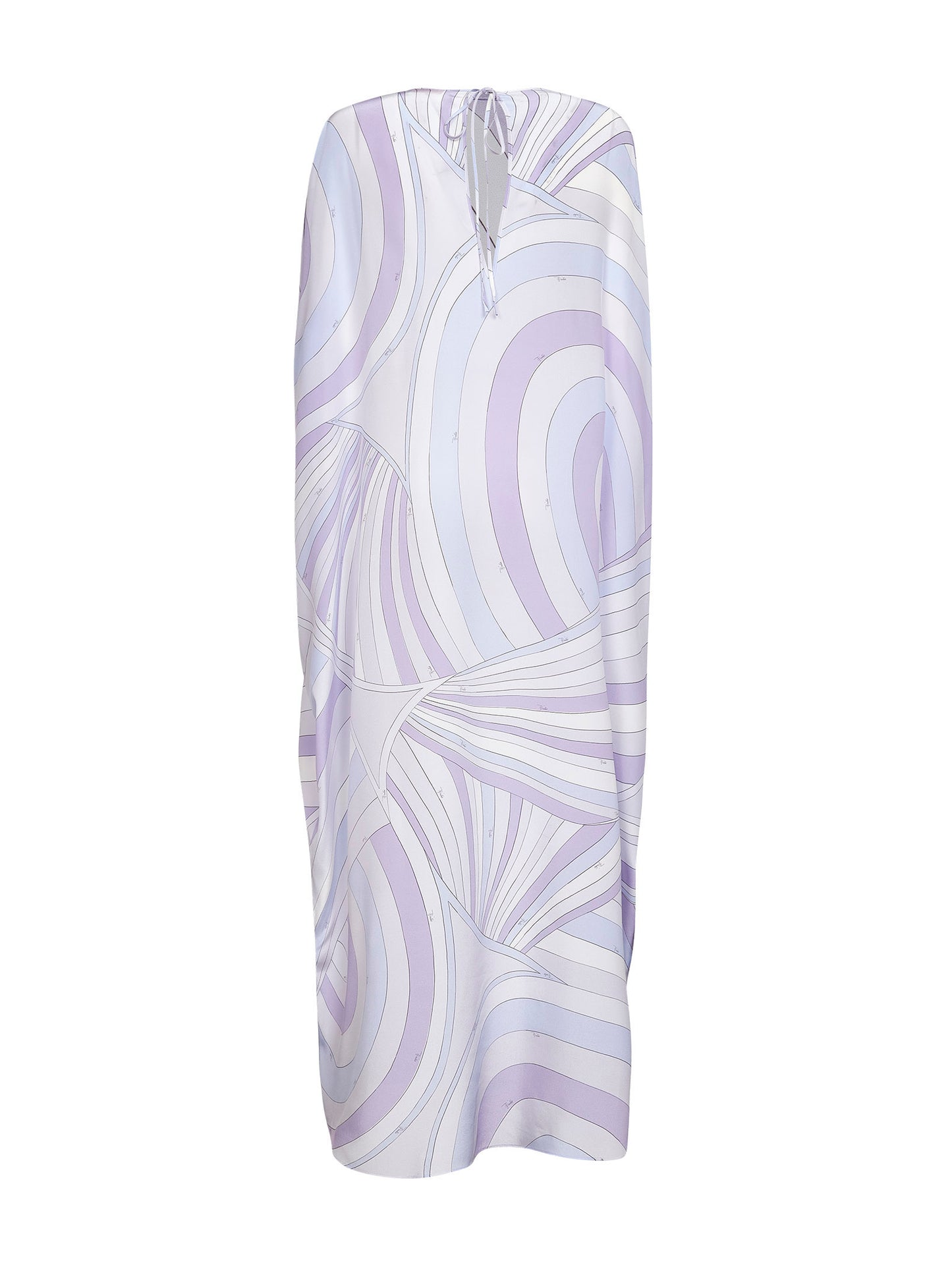 Lavender Iride print silk twill long kaftan