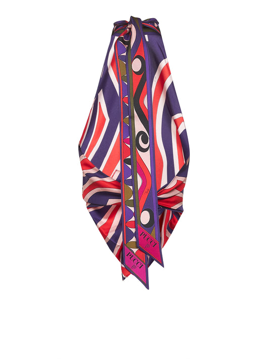 Labirinto print silk twill top