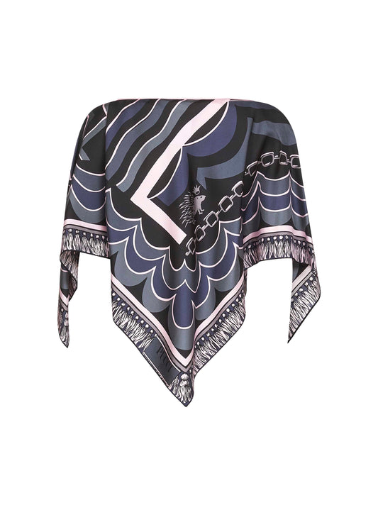 Printed silk kaftan top