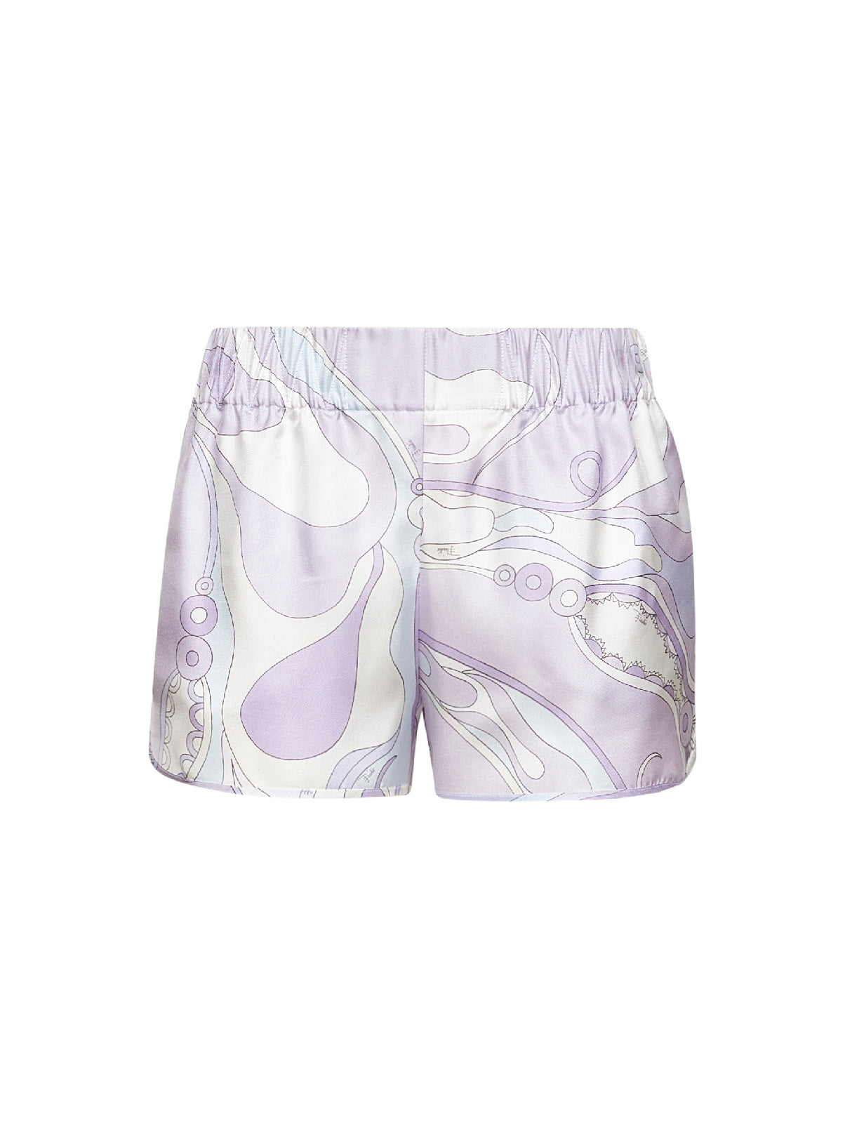 Lavender Orchidee print silk shorts