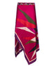 Gonna foulard in twill di seta stampa Hawaii