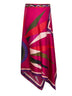 Gonna foulard in twill di seta stampa Hawaii