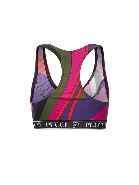 Iride print lycra sports top