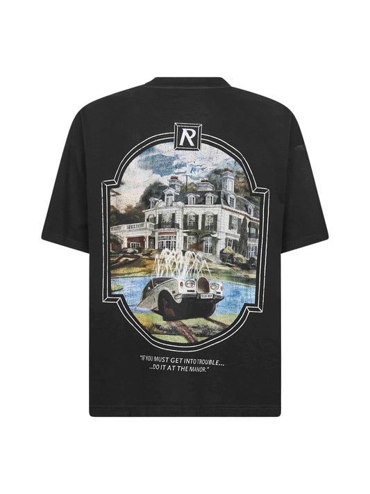 Stained black Revere Manor T-Shirt<BR/>