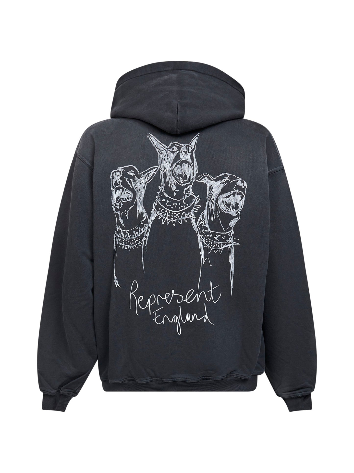 Black Hand Drawn Thoroughbred hoodie