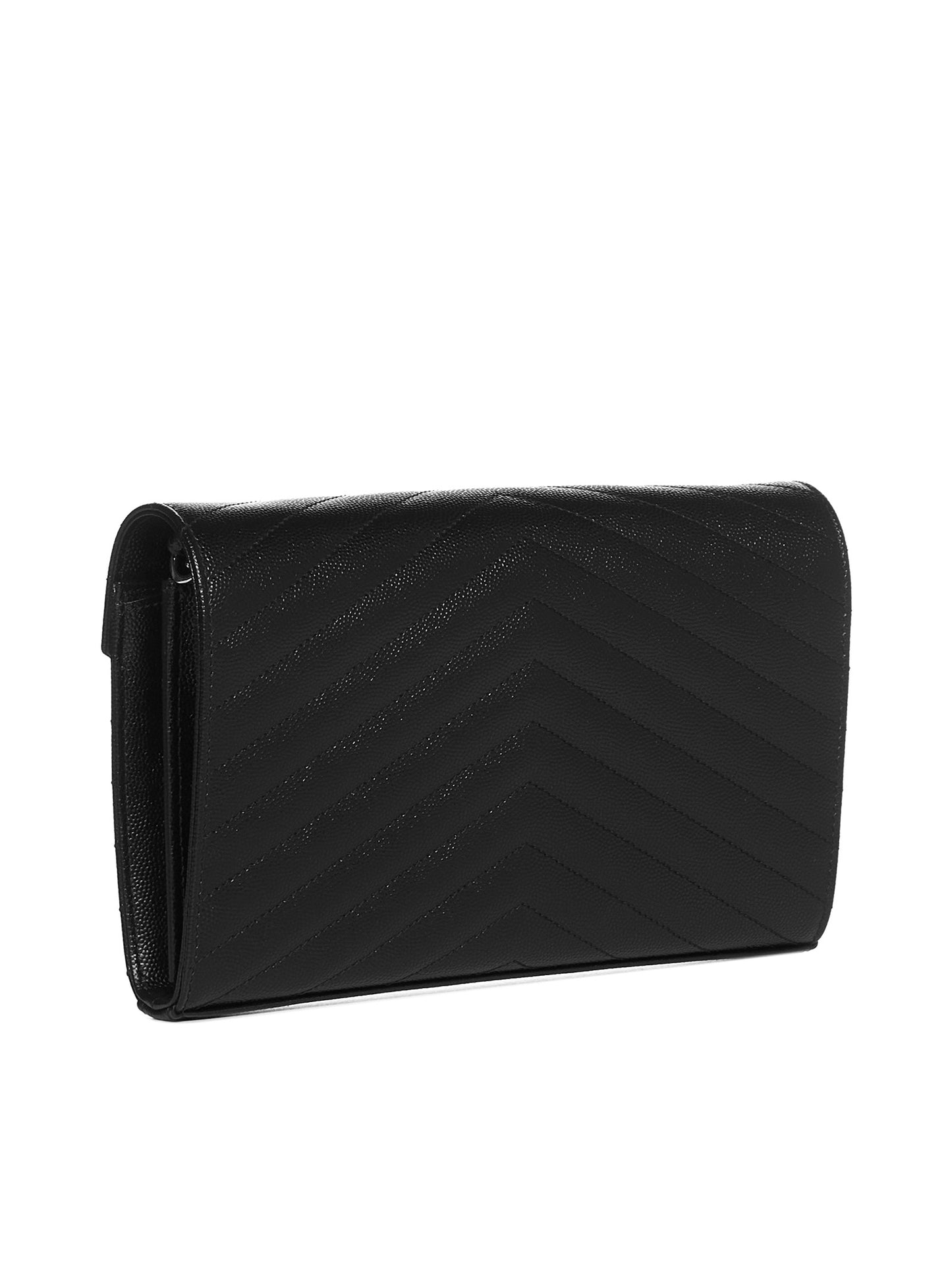 YSL logo quilted leather wallet on chain bag