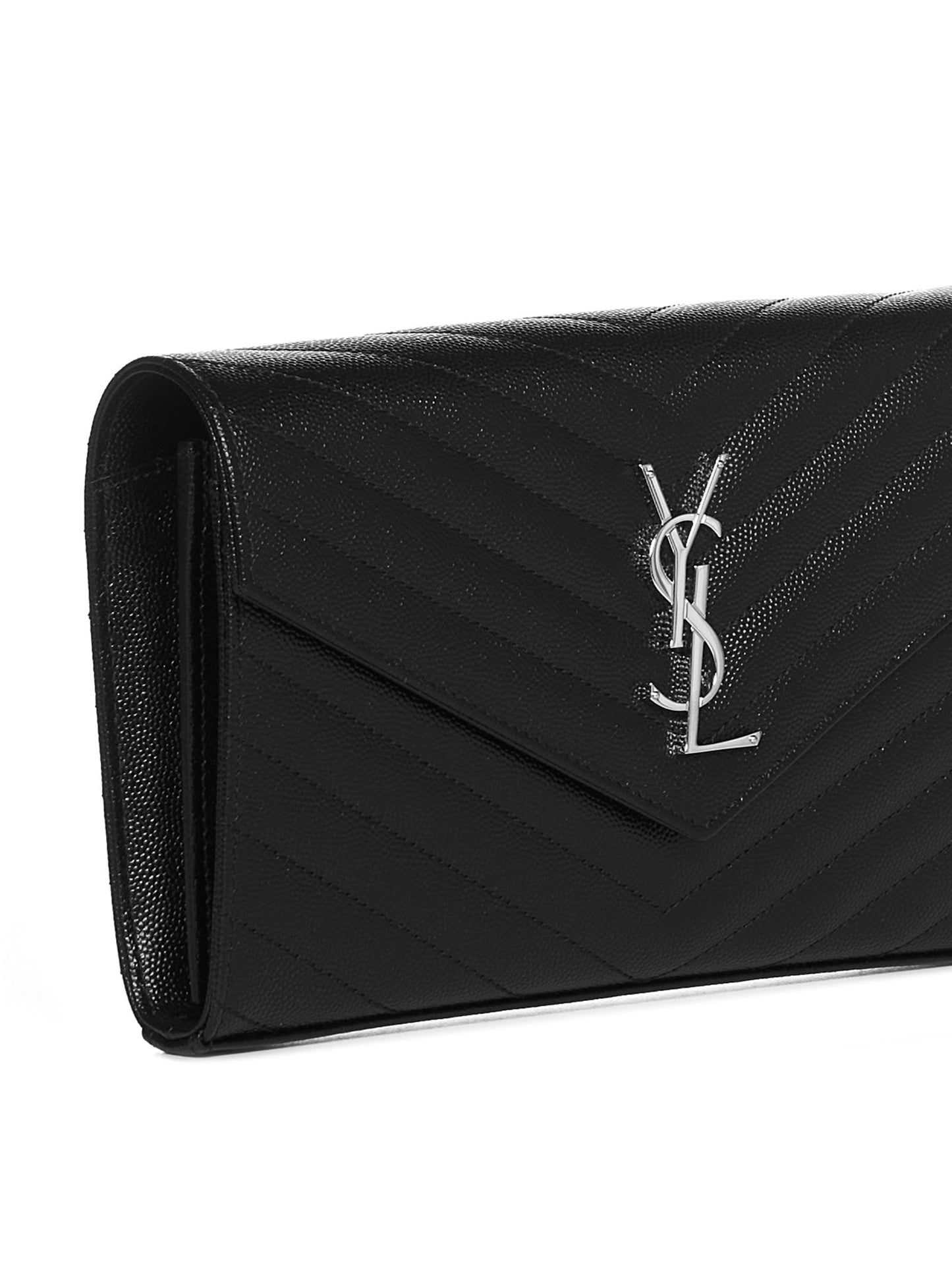 YSL logo quilted leather wallet on chain bag
