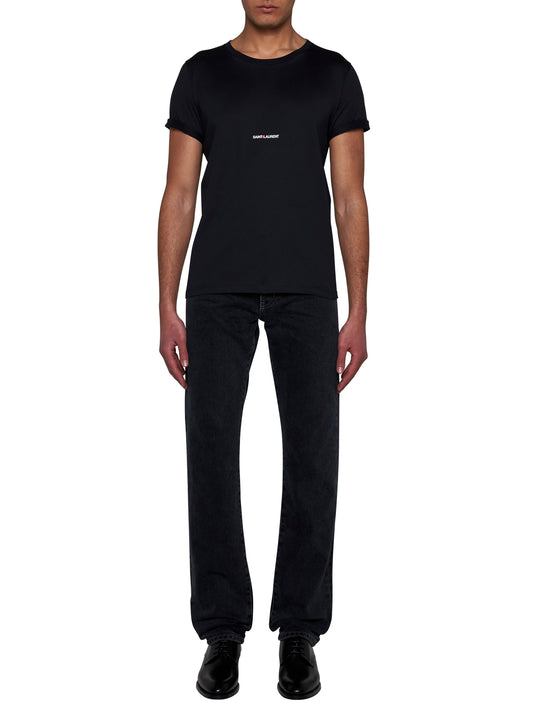T-shirt in cotone con logo<BR/>
