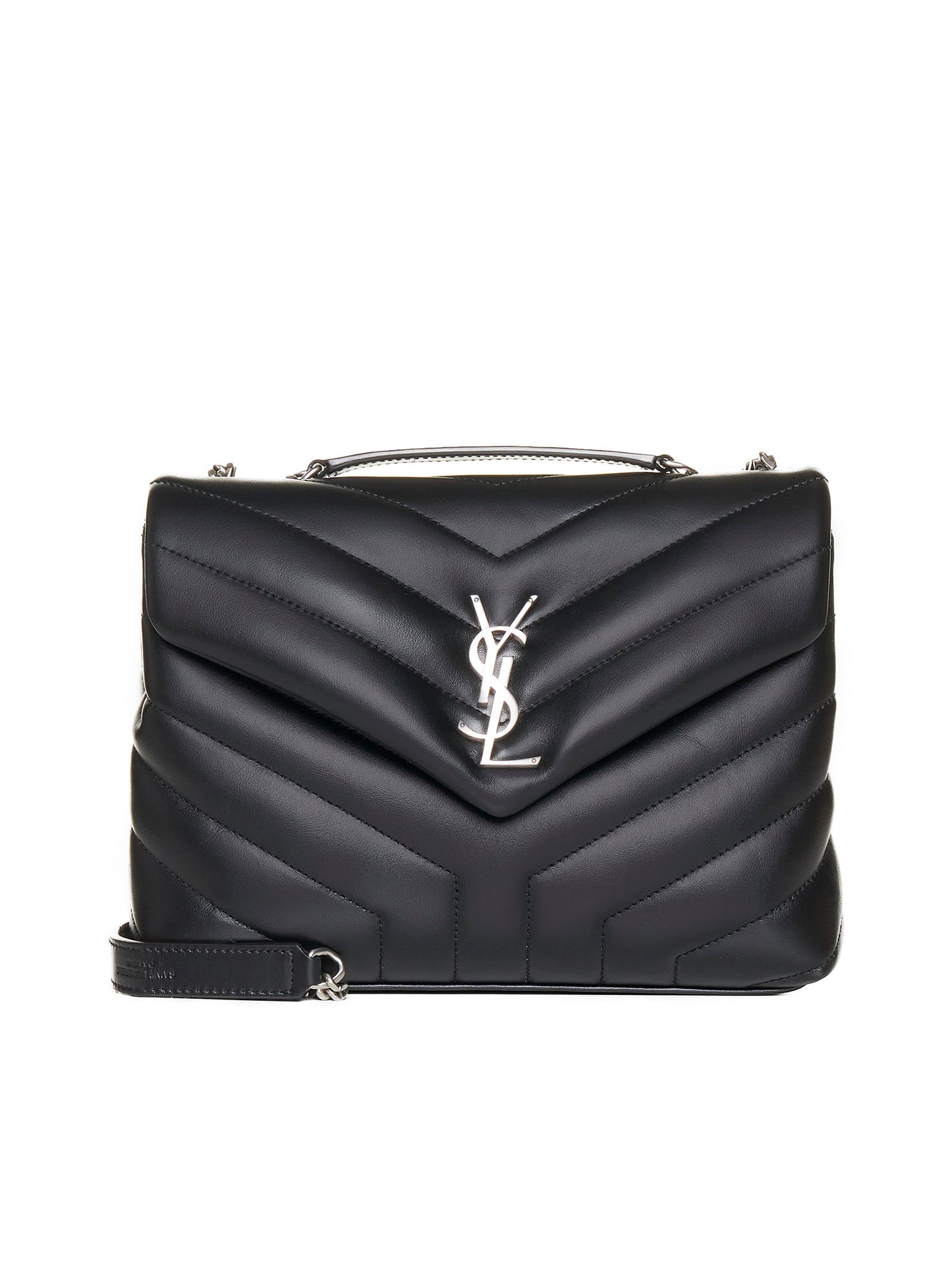 Borsa LouLou piccola in pelle con logo YSL
