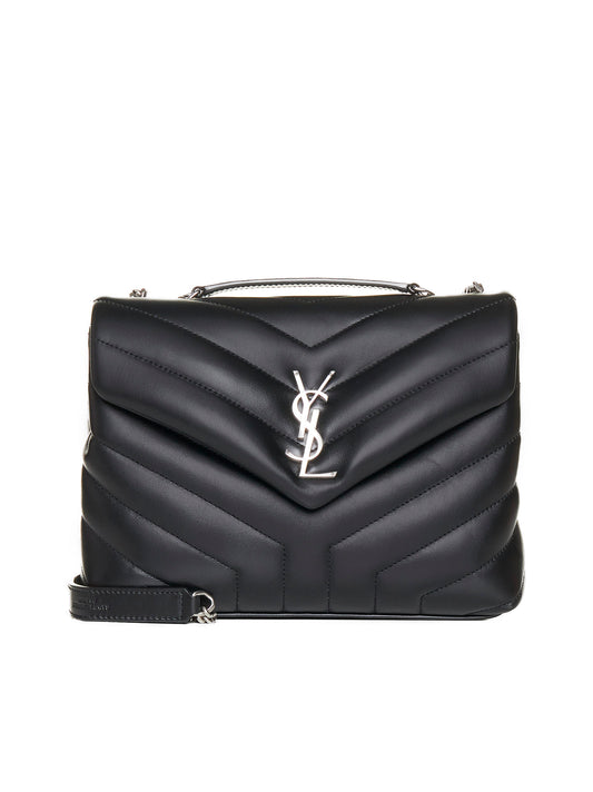 Borsa LouLou piccola in pelle con logo YSL