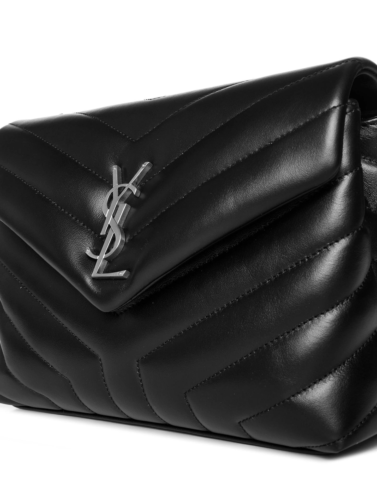 Borsa LouLou piccola in pelle con logo YSL