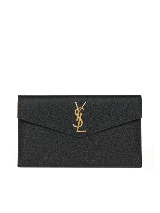 Pochette UPTOWN in pelle goffrata grain de poudre