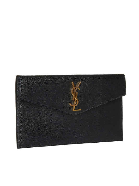 Pochette UPTOWN in pelle goffrata grain de poudre