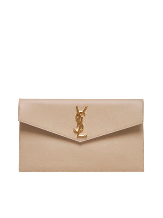 Pochette UPTOWN in pelle goffrata grain de poudre
