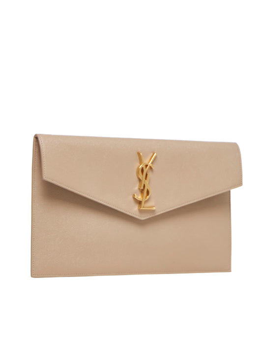 Pochette UPTOWN in pelle goffrata grain de poudre