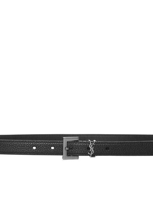 Cintura in pelle con logo YSL