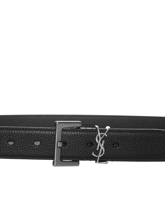 Cintura in pelle con logo YSL