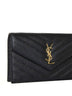 Classic Cassandre envelope clutch with chain in grain de poudre leather