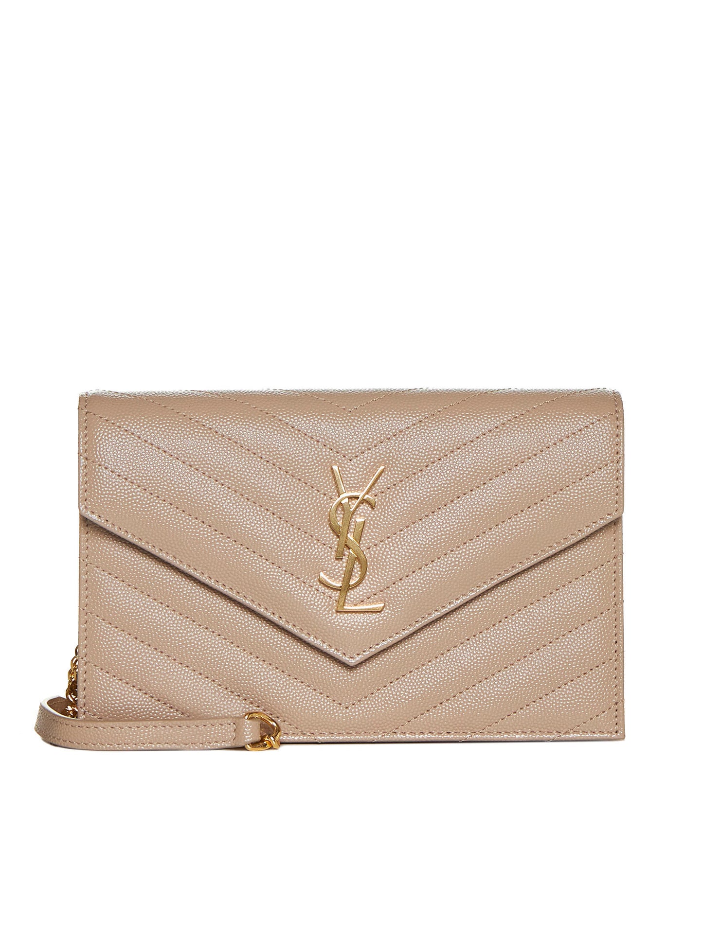 Classic Cassandre Chain Envelope Pouch in Grain de Poudre Leather
