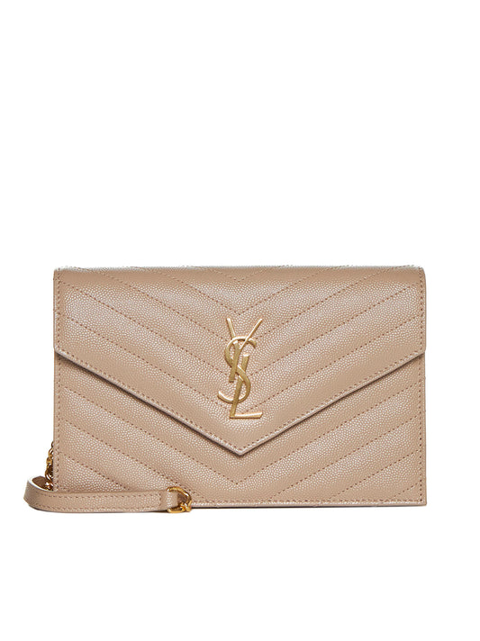 Classic Cassandre Chain Envelope Pouch in Grain de Poudre Leather