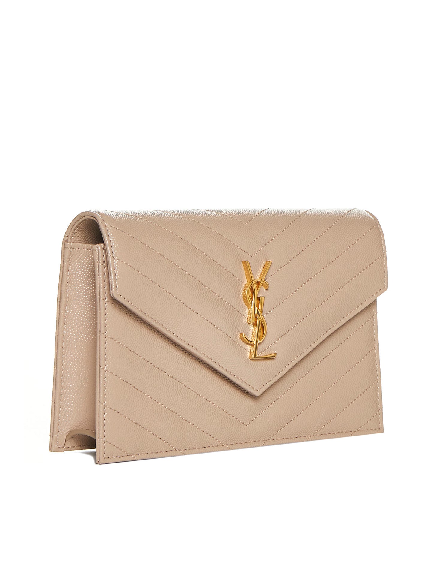 Classic Cassandre Chain Envelope Pouch in Grain de Poudre Leather