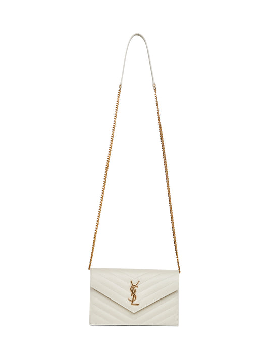Pochette envelope con catena Cassandre avorio