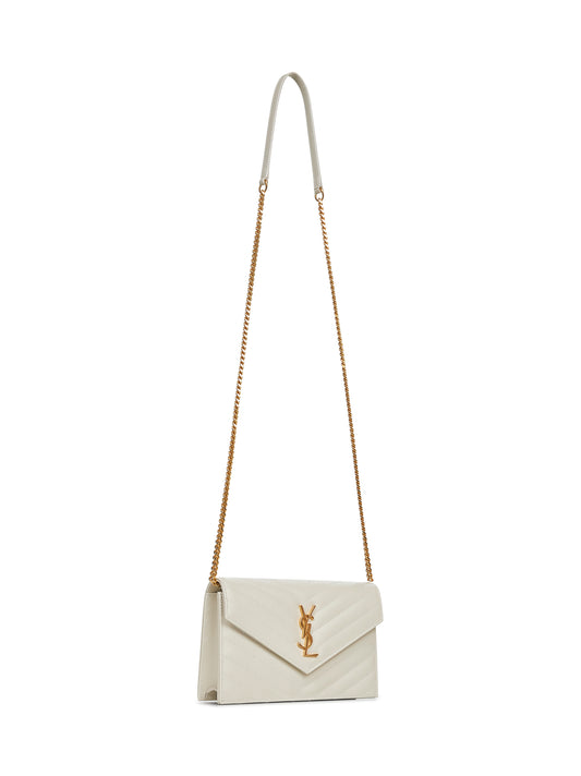 Pochette envelope con catena Cassandre avorio