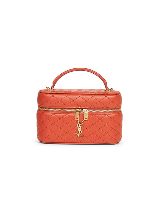 Orange Gaby vanity bag with shoulder strap