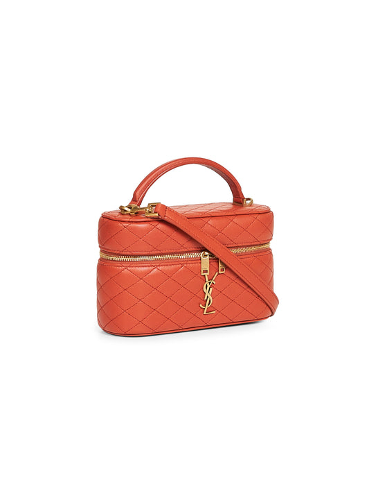 Orange Gaby vanity bag with shoulder strap