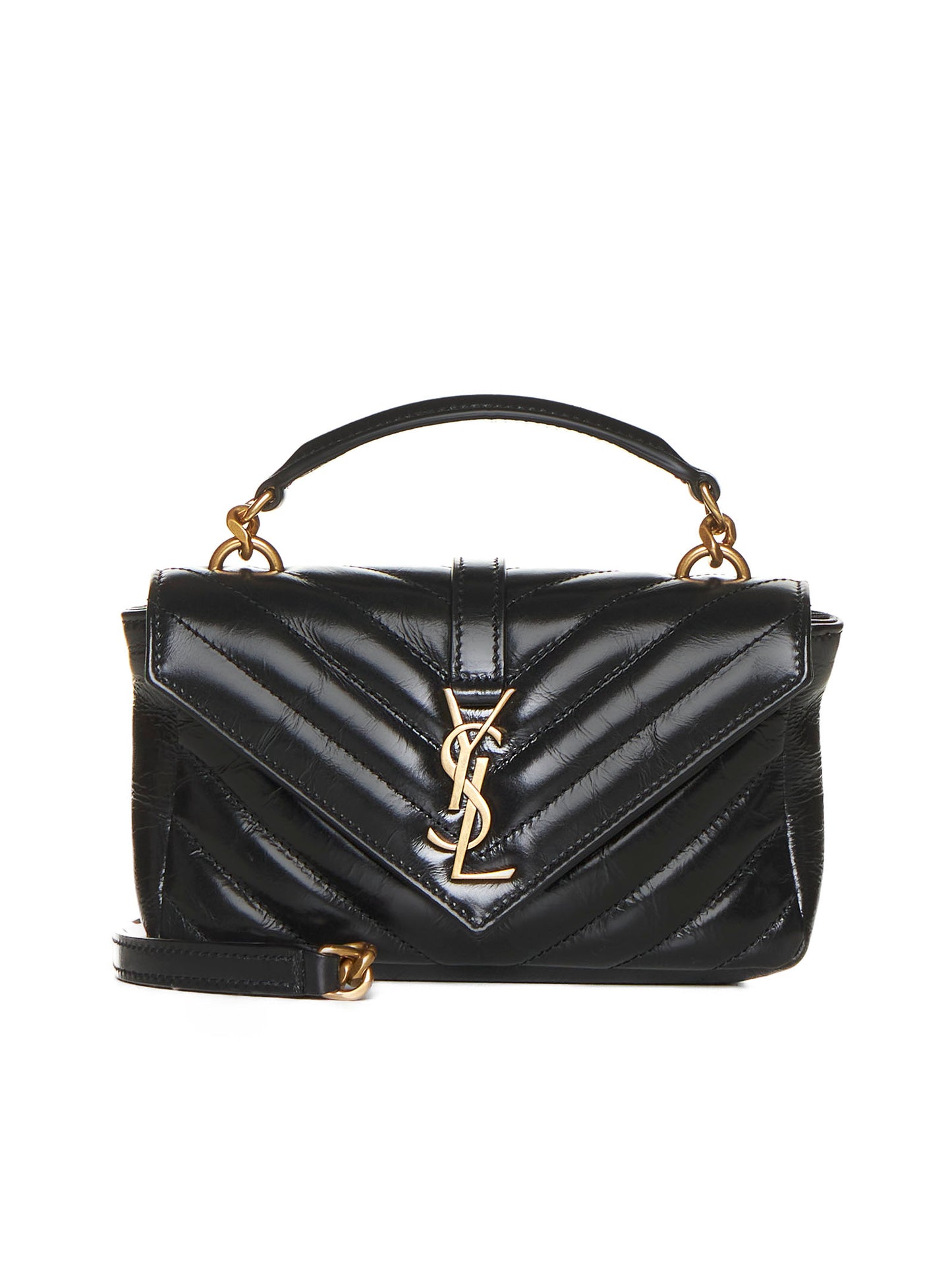 College mini quilted leather bag