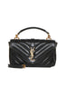 College mini quilted leather bag