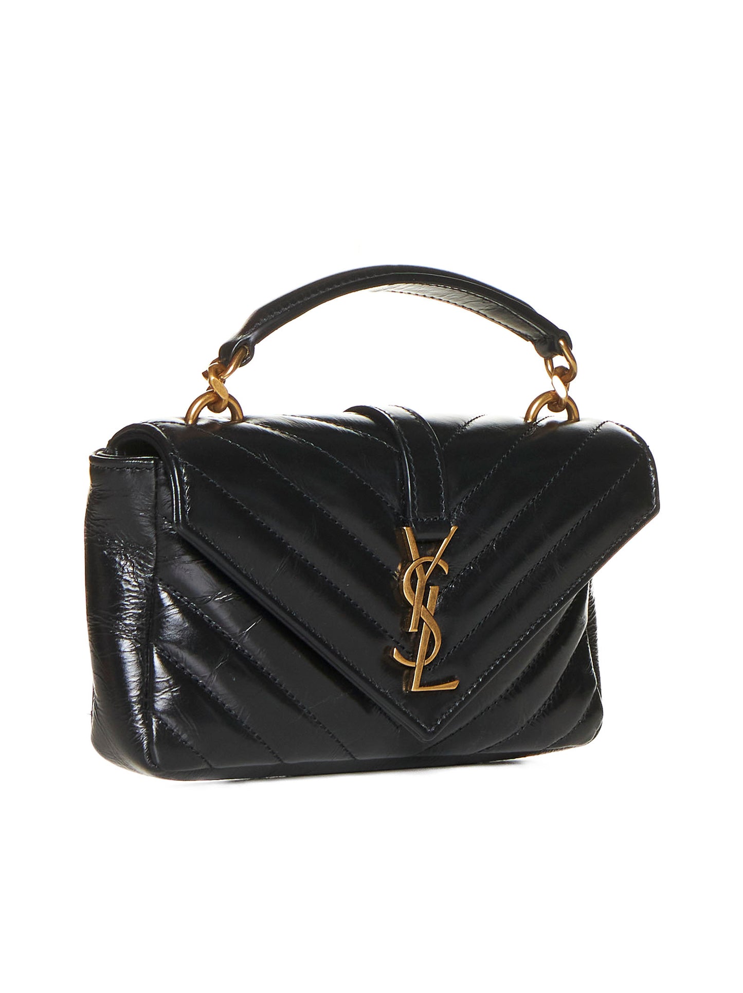 College mini quilted leather bag