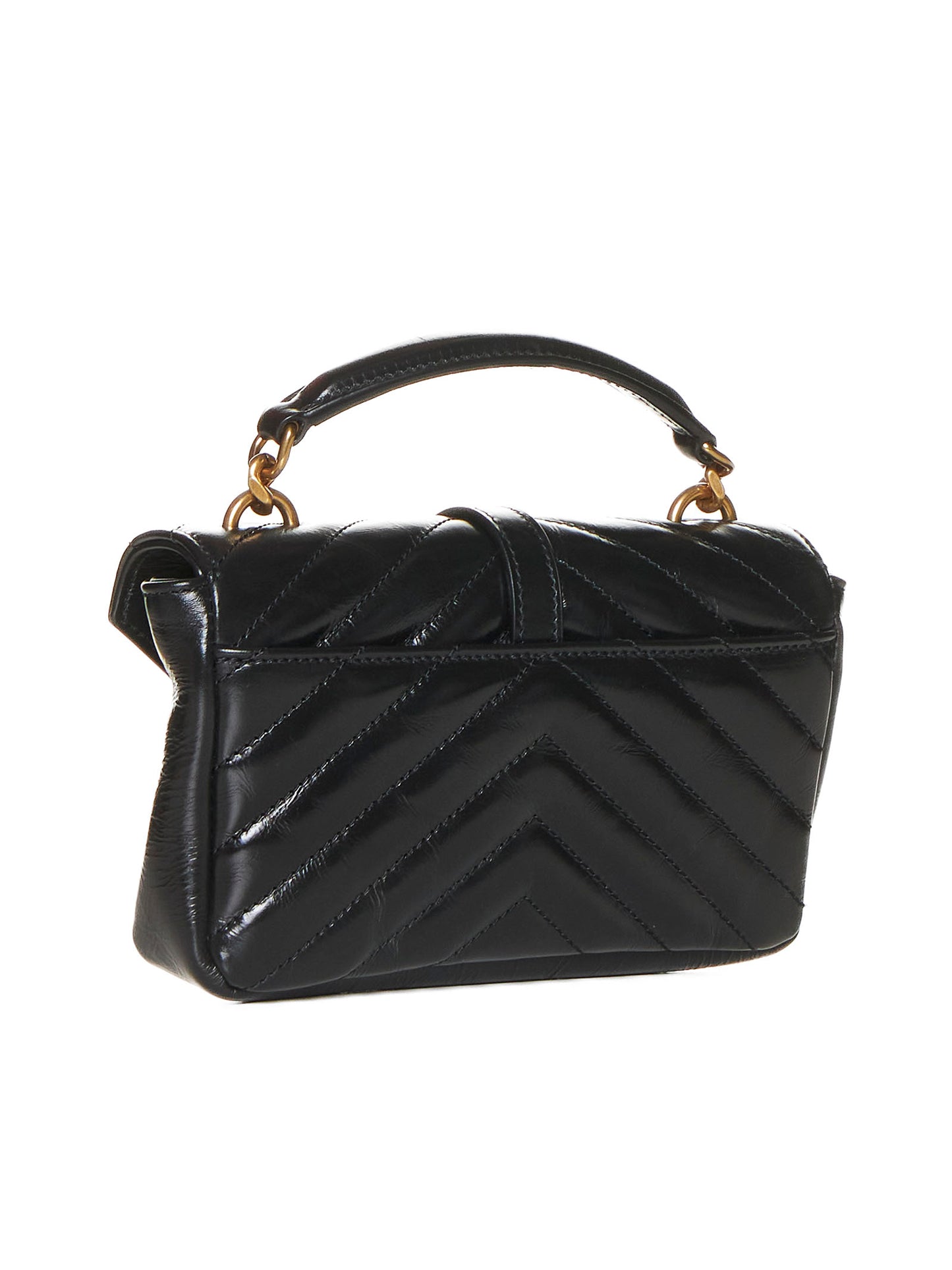 College mini quilted leather bag