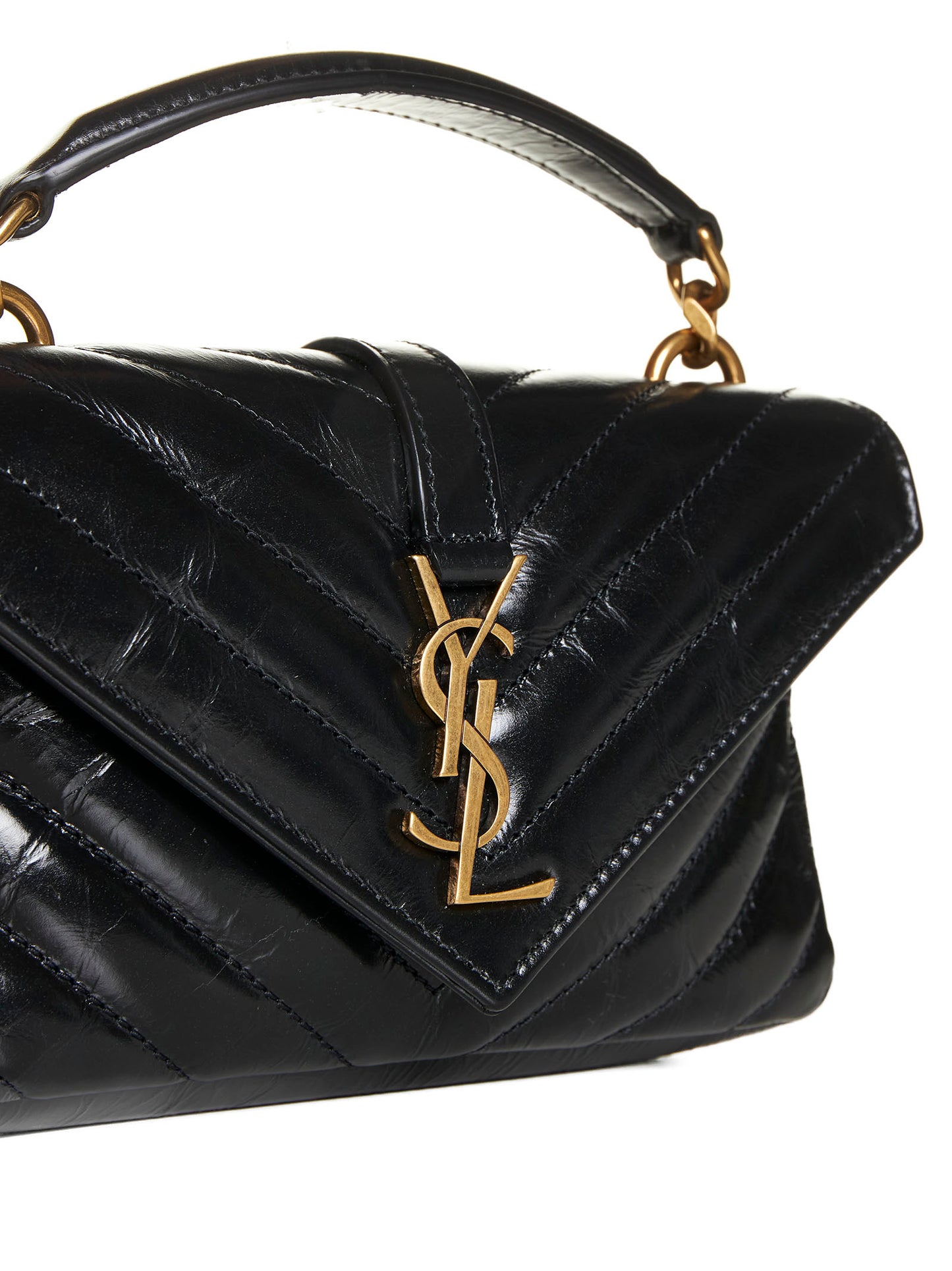 College mini quilted leather bag