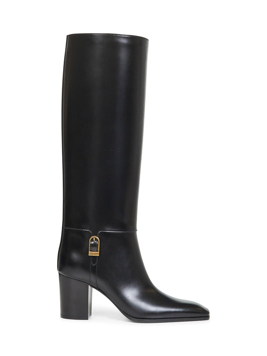 Black smooth leather Julia boots
