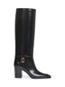 Black smooth leather Julia boots