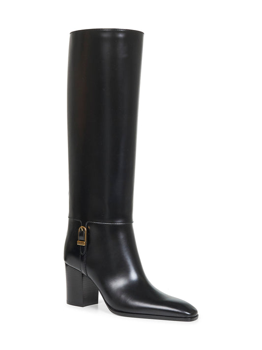 Black smooth leather Julia boots