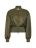 Bomber corto imbottito in nylon riciclato kaki