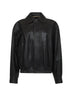 Bomber marrone in pelle di agnello martellata