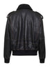 Black lambskin and shearling bomber jacket