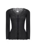 Cardigan semitrasparente in seta nera
