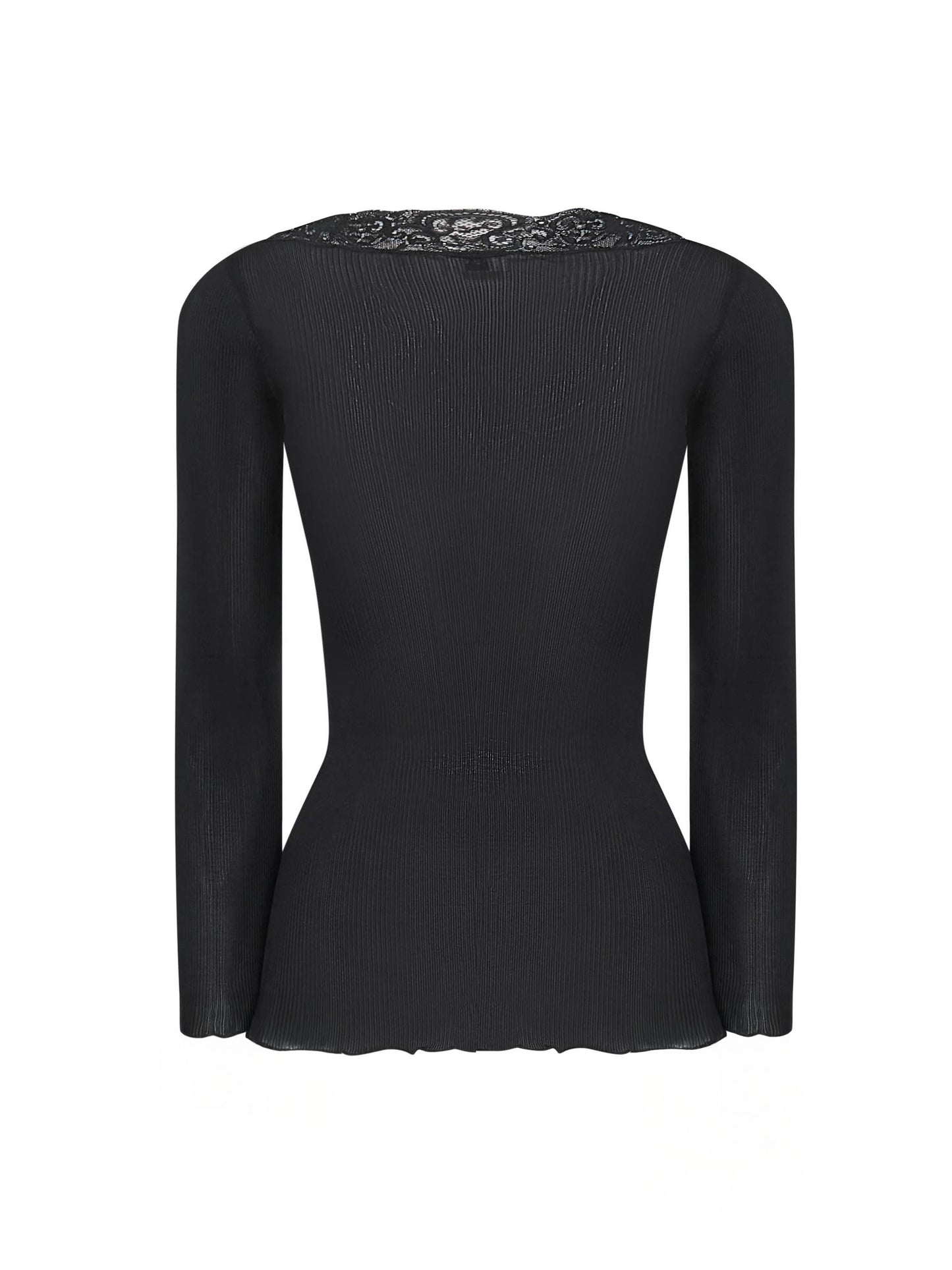Cardigan semitrasparente in seta nera