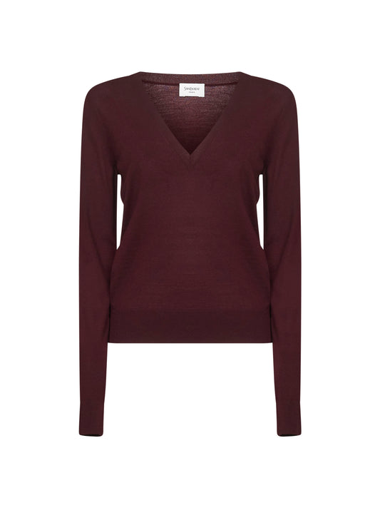Maglia con scollo a V in lana Saint Laurent