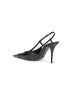Black glazed leather Jeanne slingback pumps