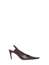 Brown smooth leather Anne-Marie slingback pumps