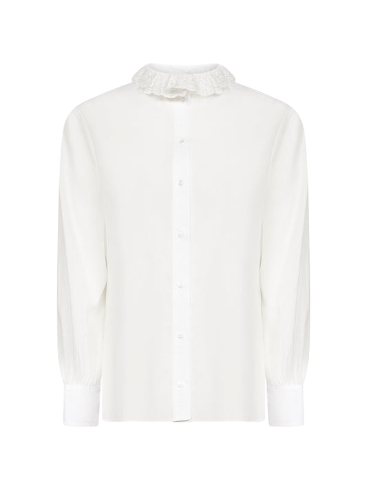 Camicia in popeline di cotone bianco