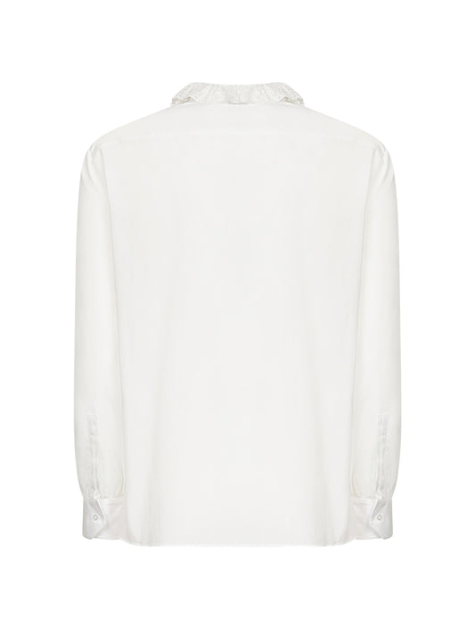 Camicia in popeline di cotone bianco